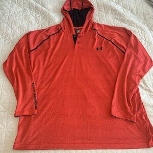 Men’s Red Loose Long-Sleeve Hoodie - XXL